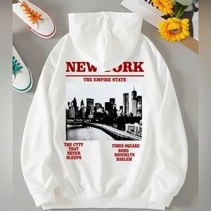 White hoodie brand new nice quality cool design